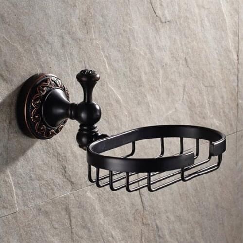 1PC Brass Soap Net European Black Antique Brushed Bathroom Accessories Hotel Bathroom Rack Soap Net
