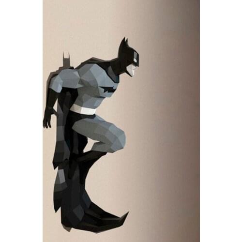 Papercraft Jumping Bat Hero 3D Paper Model DIY Handmade Geometric Origami Wall Art Decoration Crafts for Home Decor Living Room