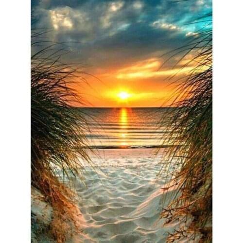 Full Square/Round Drill 5D DIY Diamond Painting "Seaside beach" Embroidery Cross Stitch 3D Home Decor