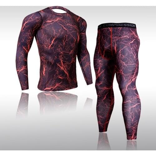 New Autumn Winter Outdoor Indoor Mens Base Thermal Underwear Quick-Drying Compression Sports Suit Basketball Shirt Sportswear