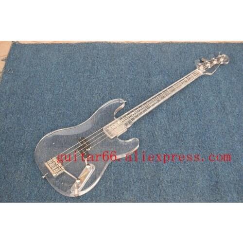 Free shipping 4 string electric bass guitar in acrylic with chrome hardware BJ133