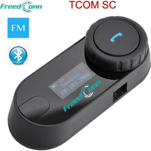 FreedConn Motorcycle Helmet Intercom TCOM-SC Motocycle Bluetooth Interphone Headset LCD Screen FM Radio T-COM SC
