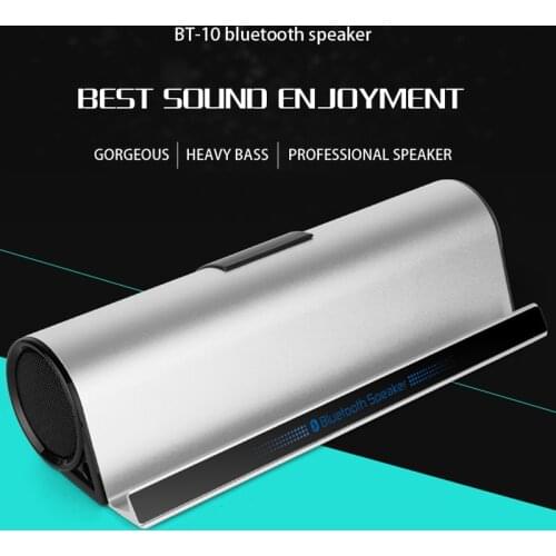 BT10 Bluetooth Speaker with Mobile Phone Tablet Computer Stand Portable Wireless Column Subwoofer Music Play Center Soundbar