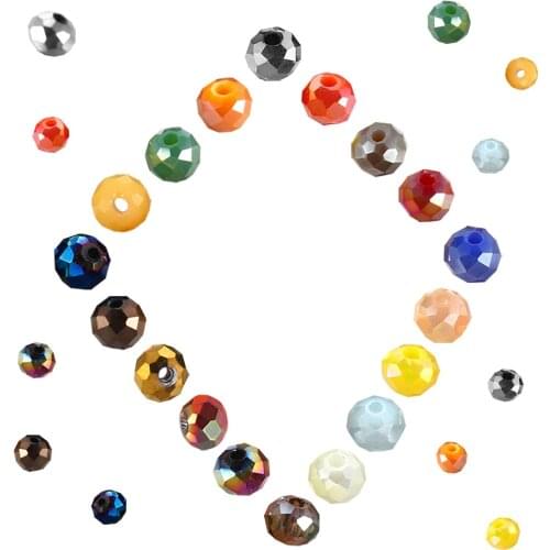 DIY jewelry accessories crystal loose beads AB color flat beads wheel beads 3-8mm mobile phone beaded lanyard beads