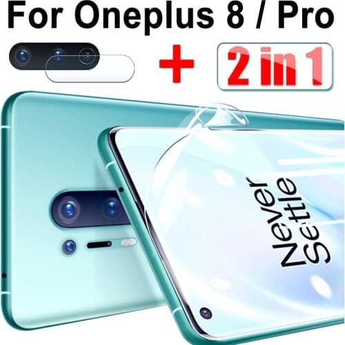 For oneplus 8 pro case oneplus8 8pro phone cover 0neplus one plus oneplus8pro protective hydrogel with camera lens skin 2 in 1