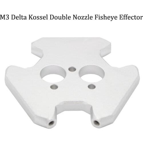 M3 Double Nozzle Fisheye Effector Dual Hole Bore Hammock 3MM All-Metal Aluminum Alloy for Delta Kossel 3D Printer parts