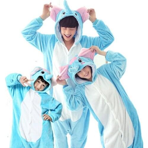 Flannel Animal Unicorn Panda Onesie Pajamas Womens Warm Pajamas Family Matching Outfits Mother Daughter Sleepwear