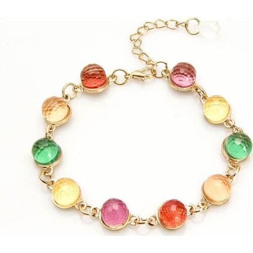 Personalized Korean Charm Bracelets for Women Jewelry Boho Trendy Beautiful Summer Candy Color Crystal Bead Bracelets India 2020