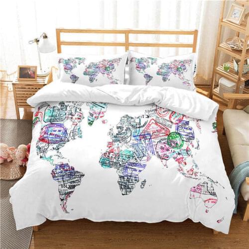 World Map Bedding Set Single Twin Full Queen King Size World Map Bed Set Childrens Kid Bedroom Duvetcover Sets 3D Full Print 05