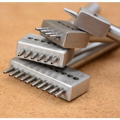Leathercraft 4 Mm Pitch 1-10 Hole Size 1 Mm Round Hole Leather Tool Leather Craft Embroidery Iron Seam Grooving DIY Leather Tool