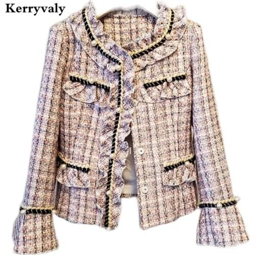 High Quality Autumn Short Bomber Jacket Women Small Fragrance Long-sleeved Retro Coat Outwear Casacas Para Mujer K9703