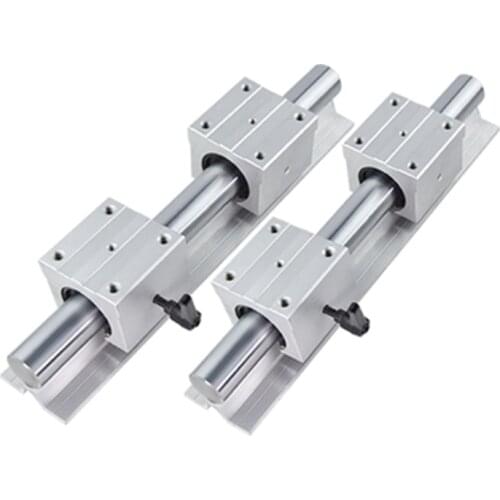 2pcs SBR12 12mm guide linear any length support round rail + 4pcs SBR12UU linear bearing slide block cnc parts