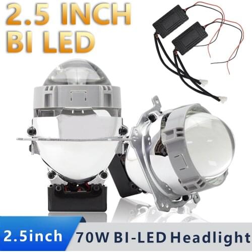 1.8" 2.5" 3.0" Inch BI LED PROJECTOR Retrofit LENS Angel Eyes LED Hella 70W 6500K 20000LM for bmw f10 e39 e46 e60, for mazda