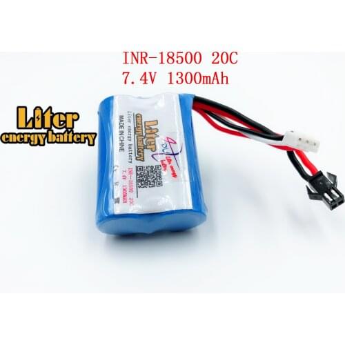 7.4V 1300mAH Lipo Battery For Remote control helicopter Li-po battery 7.4 V 18500 20C discharge toy batteryCylindrical