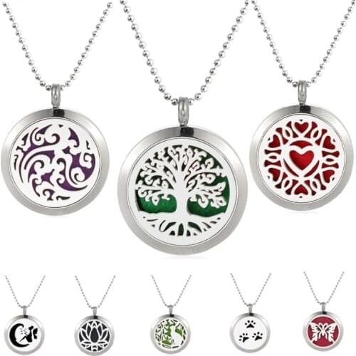 25mm Magnet/Twist Plain Aromatherapy Essential Oil Locket 316L Stainless Steel Perfume Diffuser Necklace(free chain and pads)