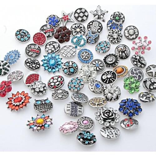 Fashion beauty 50pcs mixed Rhinestone 18MM snap buttons fit snap bracelet snap jewelry wholesale KZ3005