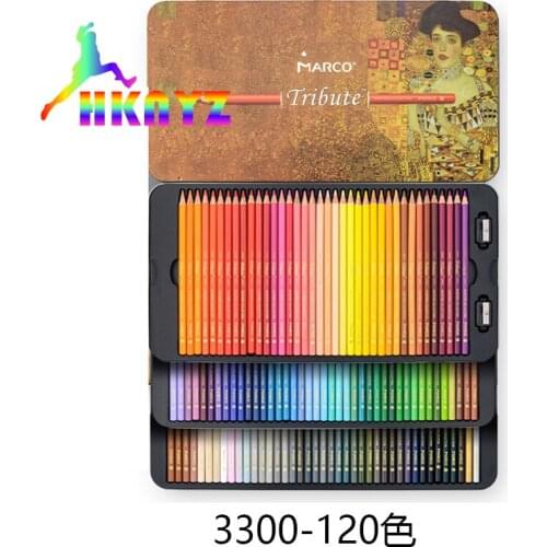 1sets Marco Tribute MASTERS 120 Colors Artist Oil Pencil Set Professional Fine Art Drawing Colour Colored Pencils Gift Box Set