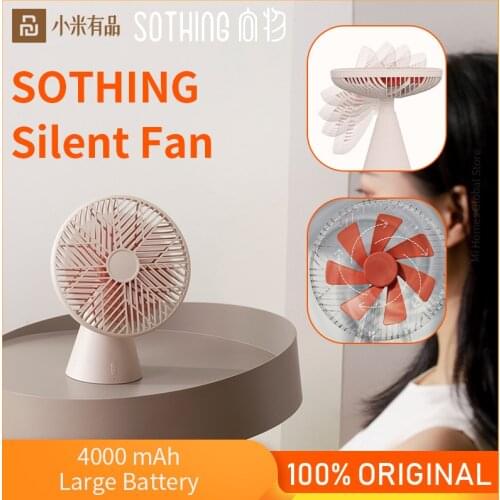 Xiaomi Sothing Desktop Fan Mini Silent Fan Rechargable Handheld Removable Fans Rainforest Version Cooler For Home Office Outdoor