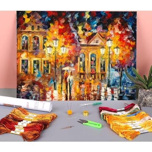 Night Shine Printed Fabric 11CT Cross-Stitch Kit Embroidery DMC Threads Knitting Painting Handicraft Handmade Sales Stamped
