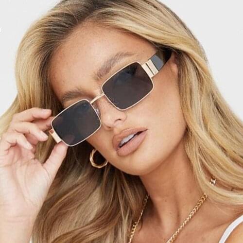 Square Sunglasses For Women Fashion Brand Designer Hip Hop Sun Glasses Female Elegant Shades Vintage Alloy Glasses Men Gafas