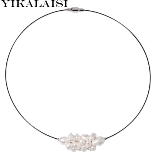 YIKALAISI Natural freshwater Pearl Chokers Necklaces pearl Jewelry For Women 40cm wholesale New summer products