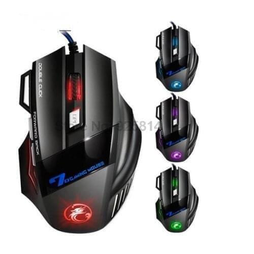 By dhl or ems 50pcs Wired Gaming Mouse X7 7 Key Optical 7 Button 5500 DPI LED Optical USB Gamer Computer Mouse