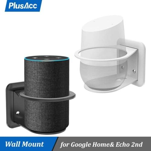 Indoor Sturdy Metal Wall Mount Stand Holder for Google Home Extra O-ring For Amazon Echo 2nd Generation Echo Plus Space Saving