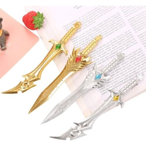 2pcs Retro Weapon Gel Pen 0.5mm Black Ink Cute Pen Sword Student Writing Stationery Supplies