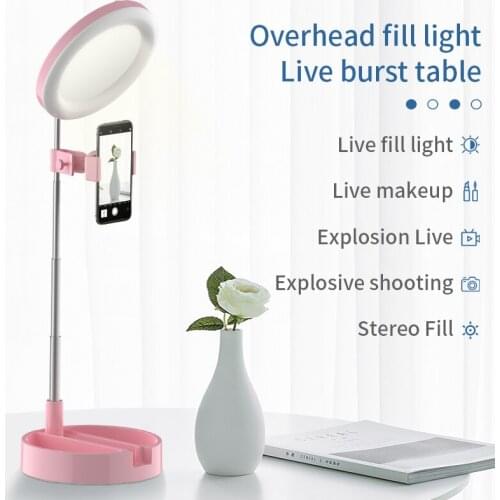 Dimmable 6 Inch LED Ring Lighting For Selfie Makeup Video Live Lamp Stand Mobile Phone Stand Aluminum Alloy Material USB Powered