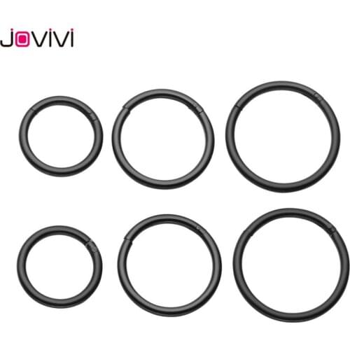 JOVIVI 16G Stainless Steel Hinged Clicker Earring Fit Ear Nose Septum Nipple Huggie Hoop Rings Mutifunction Piercing 8mm-12mm