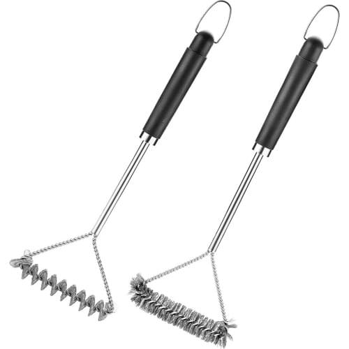Barbeque Stainless Steel Clean Brush Portable Detachable Head BBQ Grill Clean Brush with Storage Bag
