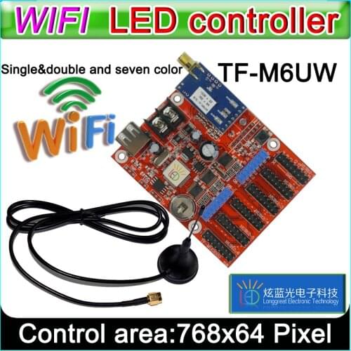 TF-M6UW wifi led Controller Card, p10 *** module Single&Dual color led signs, conventional p10 LED display control card