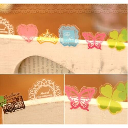 Vintage transparent PVC decoration DIY mobile phone cartoon stickers diary sealing for planner DIY Scrapbooking sticker