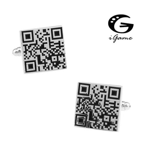 IGame Factory Price Retail QR Code Cuff links Copper Material Free Shipping