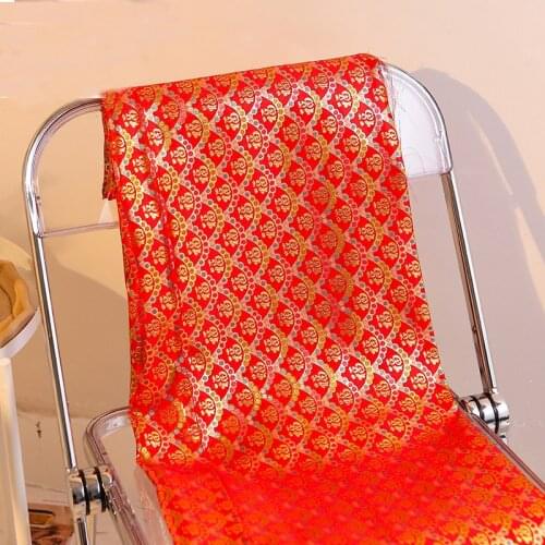 New145cm width Red floral style Metallic Jacquard Brocade Fabric for Women Coat Dress Skirt DIY sewing handmade patchwork