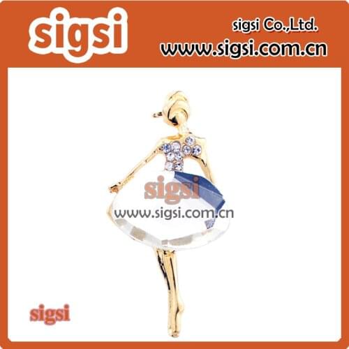 Women Crystal Rhinestone Ballet Dancing Girl Brooch Pin Jewelry Gift Lapel Pin Brooches Collar Pins
