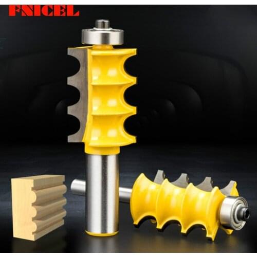 1/4" 1/2" 8mm Shank Large Triple Bead Column Face Molding Router Bit Cabinet Line Knife for Woodworking Milling Cutter Tools