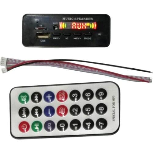 1 set Car Bluetooth V4.1 Decoder board with radio FM function Remote Car TF card version Audio Module MP3 Speaker 12V 5V
