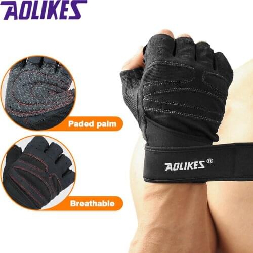1 Pair Sports Fitness Honey Comb Anti Skid Gloves Breathable Back Weight Lifting Training Palm Gym Handwear Hand Protector Men