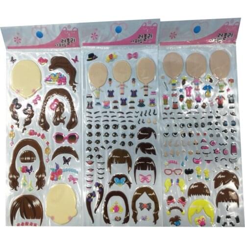 1pack/lot Cute Cartoon doll makeup DIY Multifunction decoration stickers mobile phone label stickers