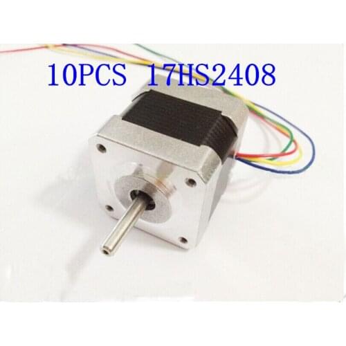 10 pcs/lots 17HS2408 4-lead Nema 17 Stepper Motor 42 motor 42BYGH 0.6A CE ROSH ISO CNC Laser Grind Foam Plasma Cut