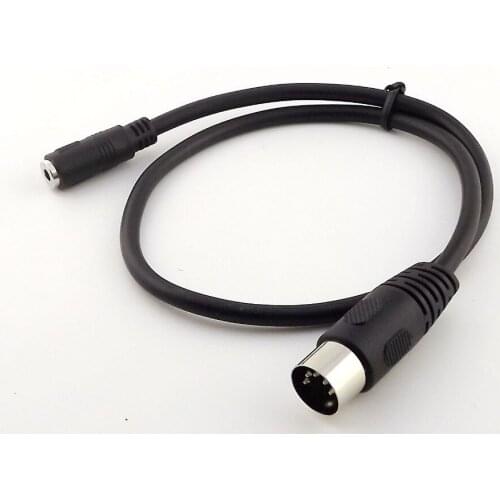 10pcs Premium 50cm Din MIDI 5 Pin Male Plug to 3.5mm Stereo Female Socket Audio Cable 50cm