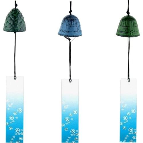 3pcs Japanese Style Windchimes Furin Antique Temple Bell Cast Iron Wind Chimes Hanging Decorations