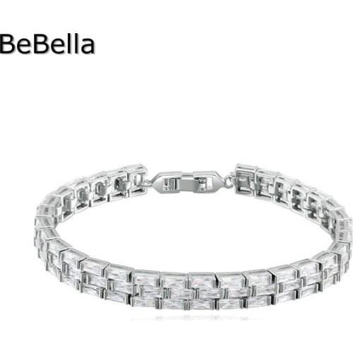 4 Colors Trendy Square Shape Bracelets For Woman Made With Square High Quality Zirconia For Girls Christmas Gift