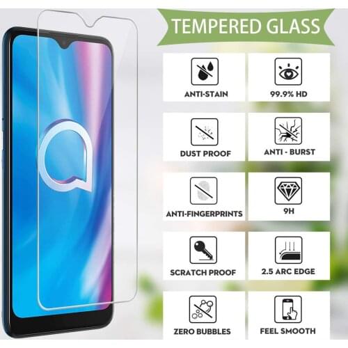 9D Tempered Glass For Alcatel 1A 1V 1B 1S 3L 3X 1SE 2020 Screen Protector Mobile Phone Film For Alcatel 1S 2019 Glass Protector