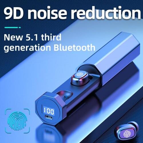 Binaural Touch Charged Display Digital Display Tws Mini Wireless Sports Headset Cylinder Design Bluetooth Headset