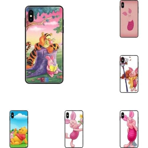 Piglet For Galaxy A70 A71 A70E A5 A6 A7 A8 A10 A10S A20 A20S A20E A21S A30 A30S A40 A50 Black Soft TPU Cell Phone Cover Case