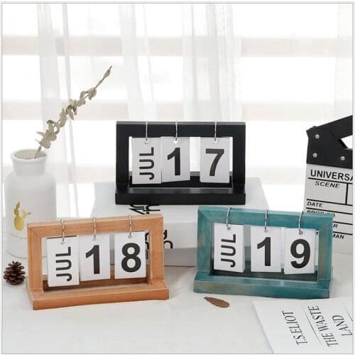 Creative Wooden Page Flipping Calendar Simple Home Desktop Small Decorations Desk Calendar Home Decoration Accessories