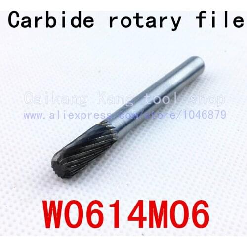 Head 6mm,Columni form with half round nose,carbide rotary burrs, deburring with rasp, carbide burrs, carbide grinding.W0614M06