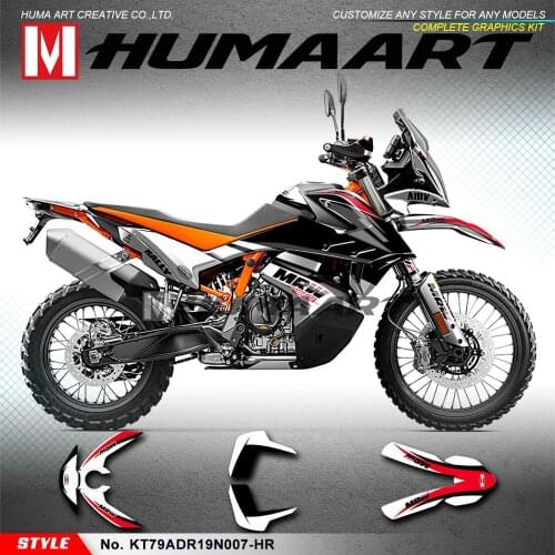 HUMAART Racing Stickers Motorcycle Full Graphics Kit for 790 Adventure R 790 ADV 2019 2020, Black